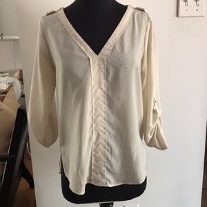 Zara Cream & Black polka dot blouse